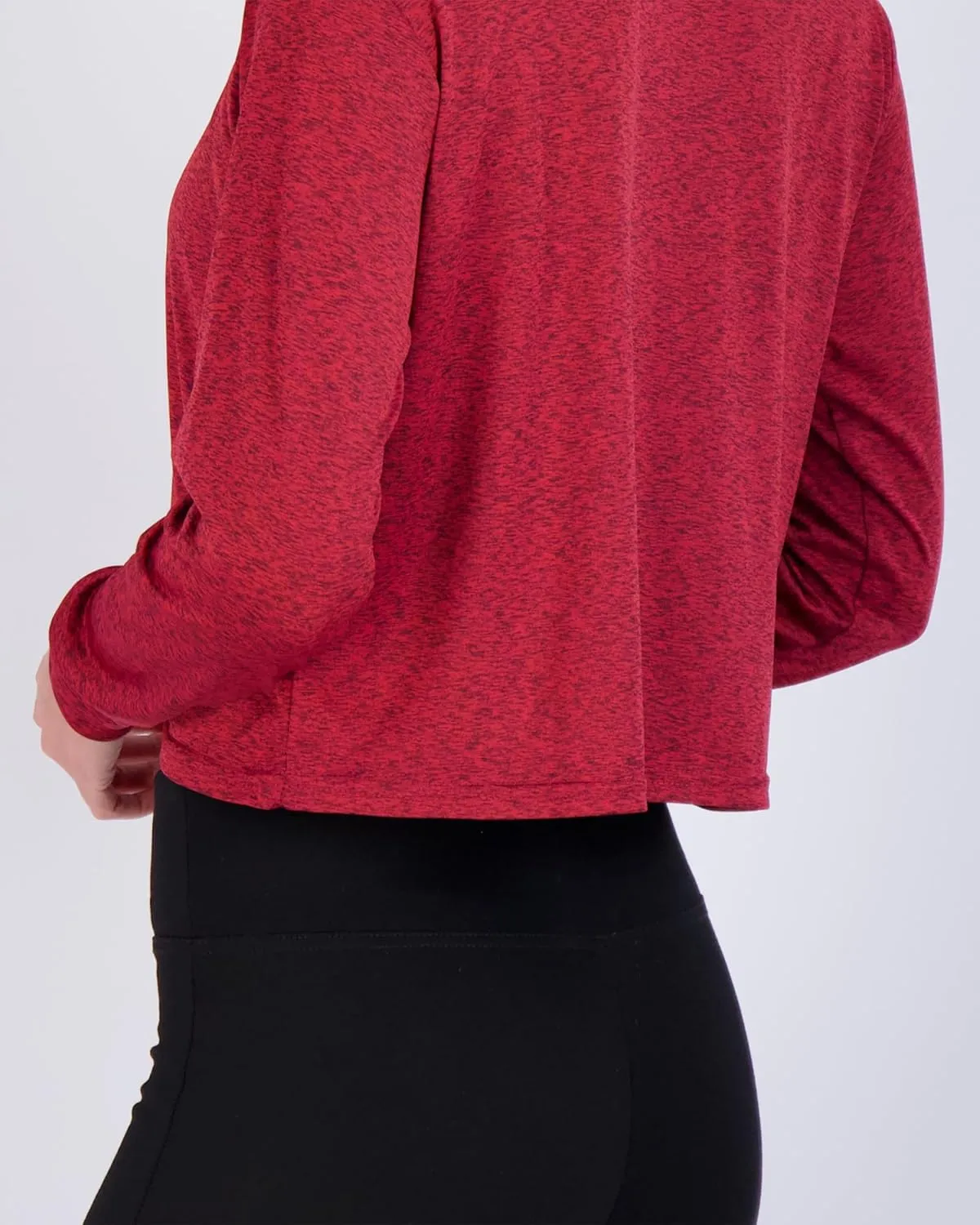 Real Essentials 5 Pack: Women's Dry Fit Crop Top - Long Sleeve Crew Neck Stretch Athletic Tee (Available in Plus Size)