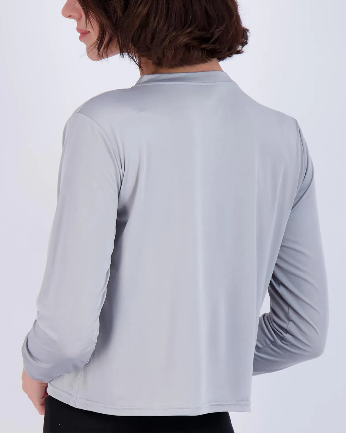 Real Essentials 5 Pack: Women's Dry Fit Crop Top - Long Sleeve Crew Neck Stretch Athletic Tee (Available in Plus Size)