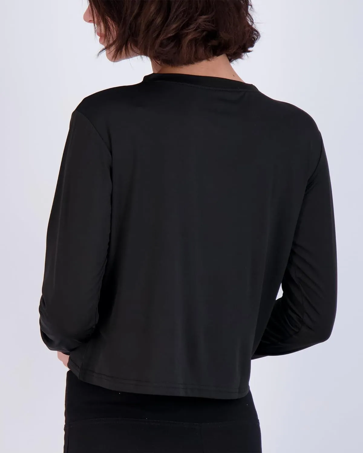 Real Essentials 5 Pack: Women's Dry Fit Crop Top - Long Sleeve Crew Neck Stretch Athletic Tee (Available in Plus Size)