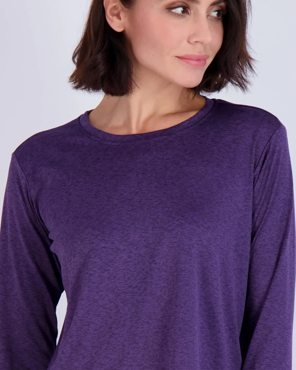 Real Essentials 5 Pack: Women's Dry Fit Crop Top - Long Sleeve Crew Neck Stretch Athletic Tee (Available in Plus Size)
