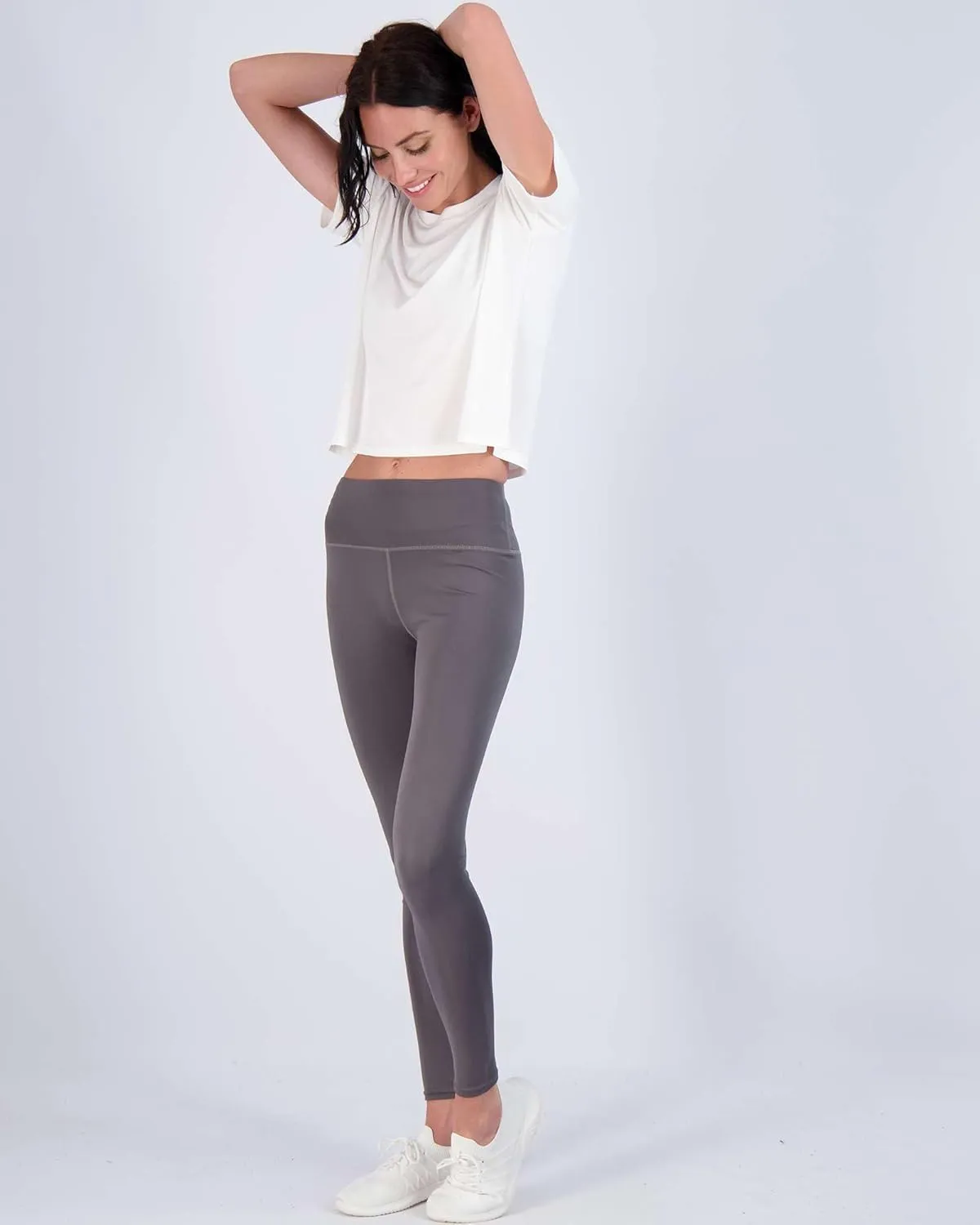Real Essentials 5 Pack: Women's Dry Fit Crop Top - Short Sleeve Crew Neck Stretch Athletic Tee (Available in Plus Size)