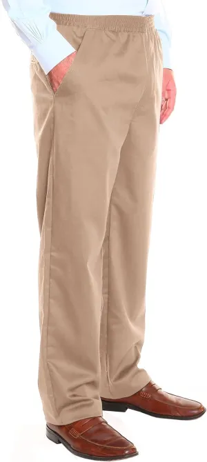 Ruxford Men's Relax Fit Elastic Waist Pants - Adaptive, Casual Twill, 30-43  inches, Black, Khaki, Navy, Gray
