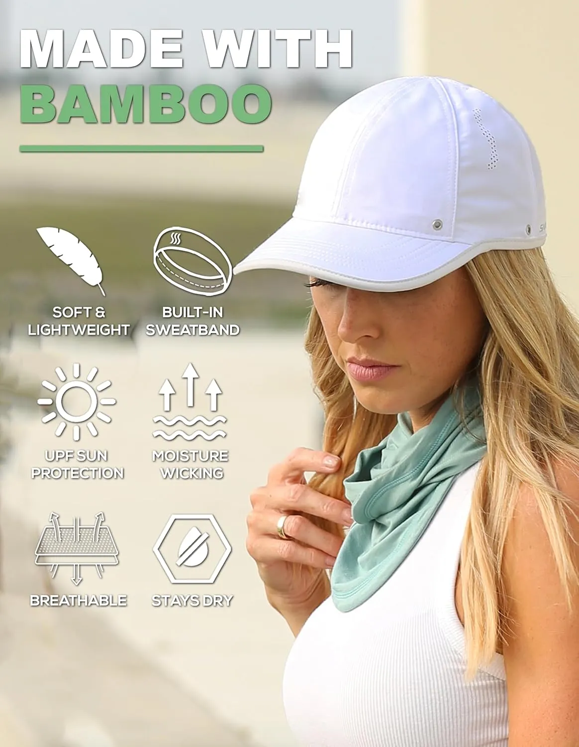 SAAKA Featherlight Sports Hat. Lightweight, Quick Drying. Running, Tennis & Golf Cap for Women & Girls