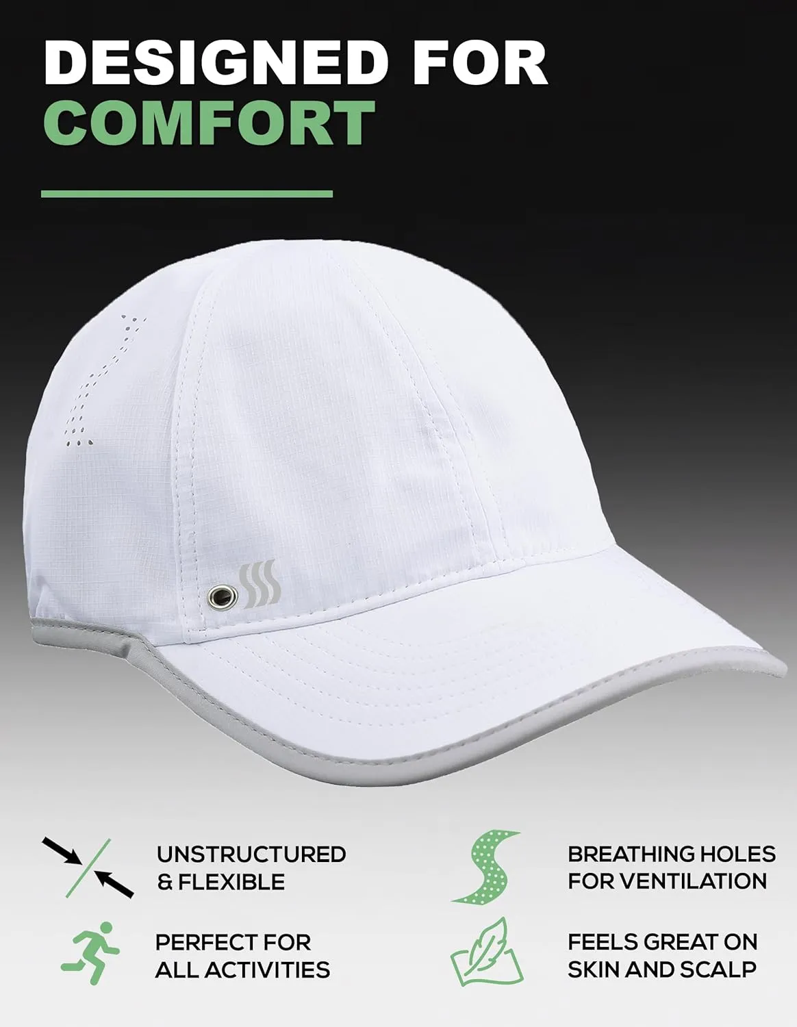 SAAKA Featherlight Sports Hat. Lightweight, Quick Drying. Running, Tennis & Golf Cap for Women & Girls
