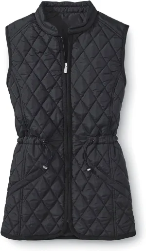 SAGEFINDS Women’s Quilted Vest, Stand Collar, Lightweight Padded Vest with Zipper, Pockets and Adjustable Toggle Waist