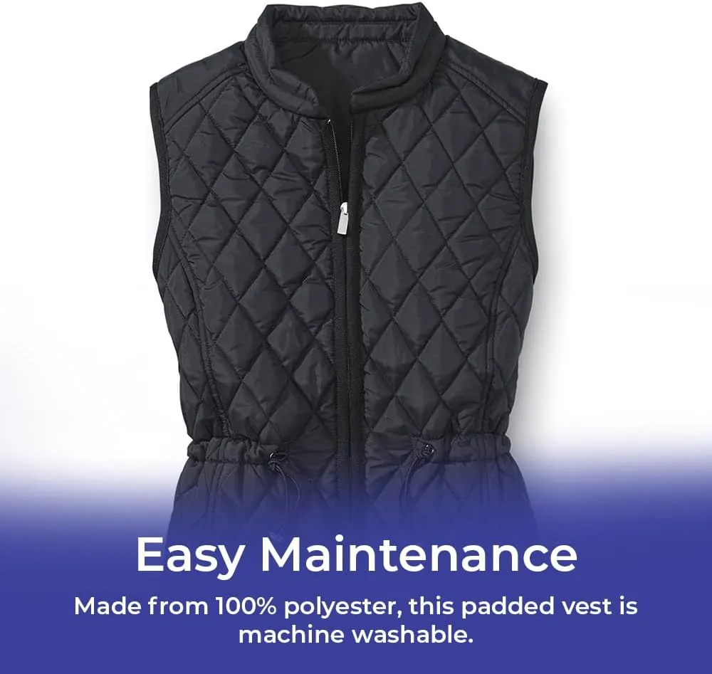 SAGEFINDS Women’s Quilted Vest, Stand Collar, Lightweight Padded Vest with Zipper, Pockets and Adjustable Toggle Waist