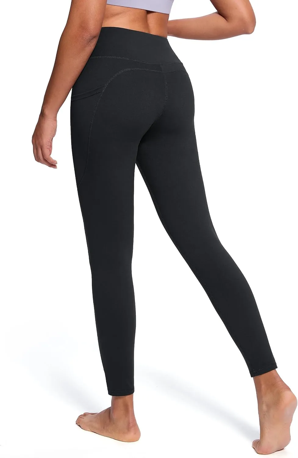 SEVEGO Women's 28"/31"/34" Fleece Lined Yoga Leggings Thermal High Waisted Workouts Pants with Pockets
