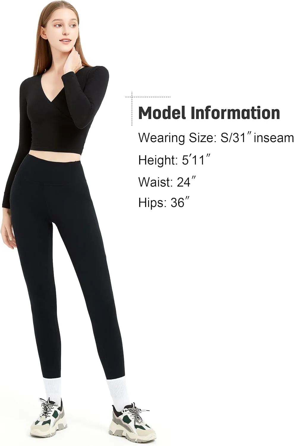 SEVEGO Women's 28"/31"/34" Fleece Lined Yoga Leggings Thermal High Waisted Workouts Pants with Pockets