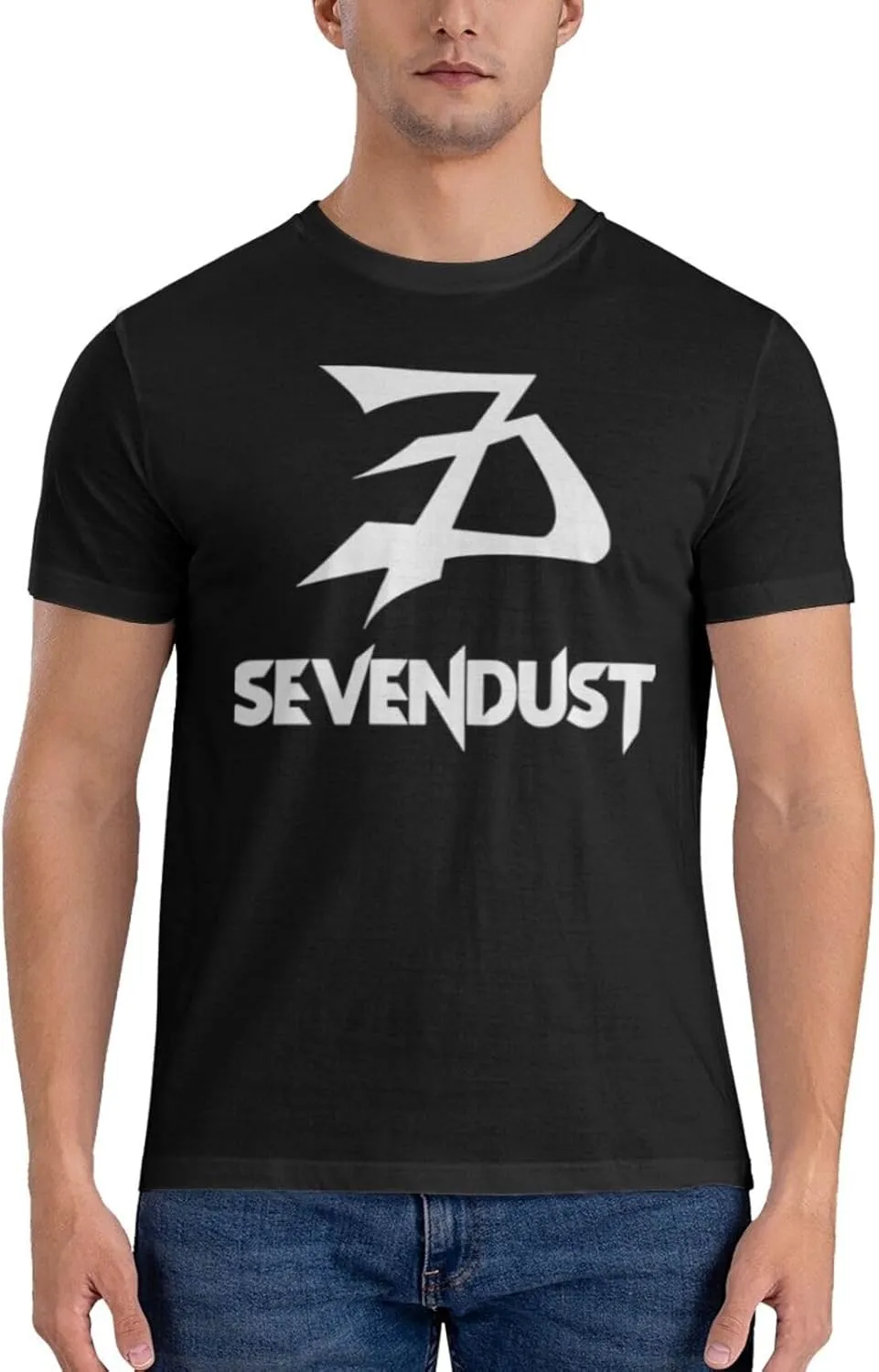 Sevendusts Men's Classic Unisex Cotton T-Shirt for Men & Women, Classic Tee Black