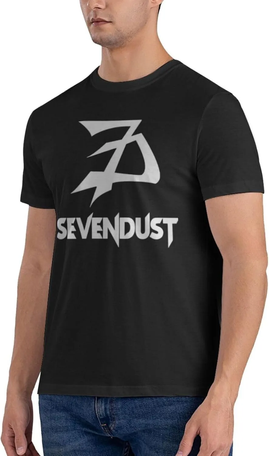 Sevendusts Men's Classic Unisex Cotton T-Shirt for Men & Women, Classic Tee Black