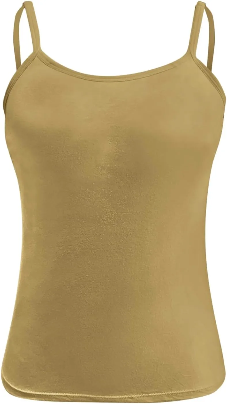 Shelf Bra Camisole Tops for Women Adjustable Spaghetti Strap Tank Top Basic Cotton Camis Shirts