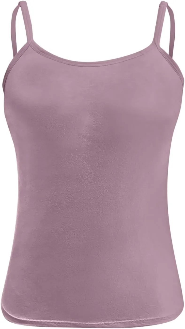 Shelf Bra Camisole Tops for Women Adjustable Spaghetti Strap Tank Top Basic Cotton Camis Shirts