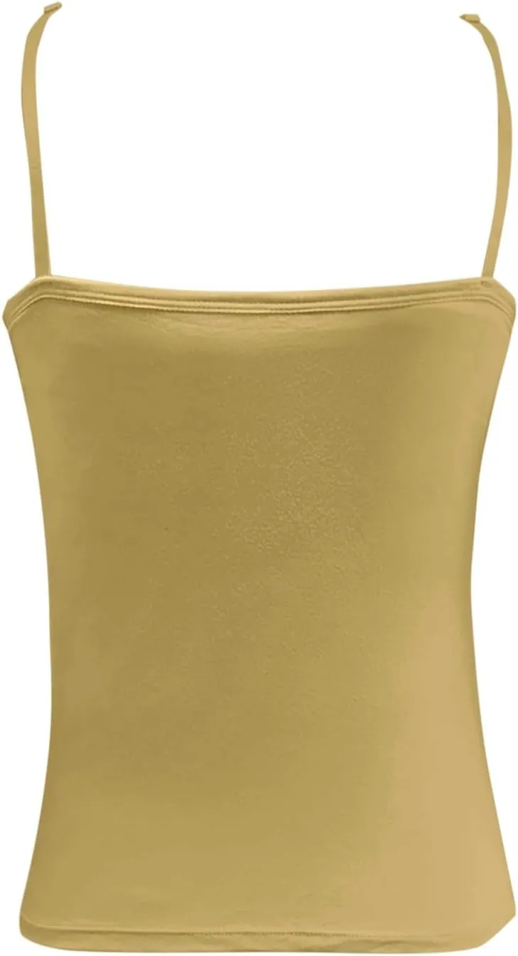 Shelf Bra Camisole Tops for Women Adjustable Spaghetti Strap Tank Top Basic Cotton Camis Shirts
