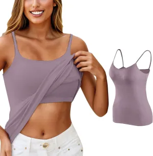 Shelf Bra Camisole Tops for Women Adjustable Spaghetti Strap Tank Top Basic Cotton Camis Shirts