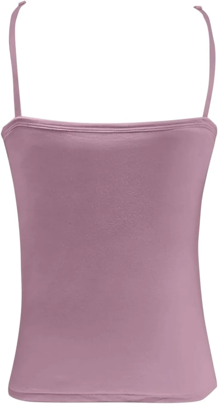 Shelf Bra Camisole Tops for Women Adjustable Spaghetti Strap Tank Top Basic Cotton Camis Shirts