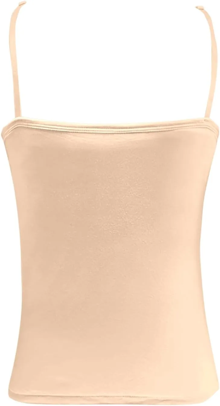 Shelf Bra Camisole Tops for Women Adjustable Spaghetti Strap Tank Top Basic Cotton Camis Shirts