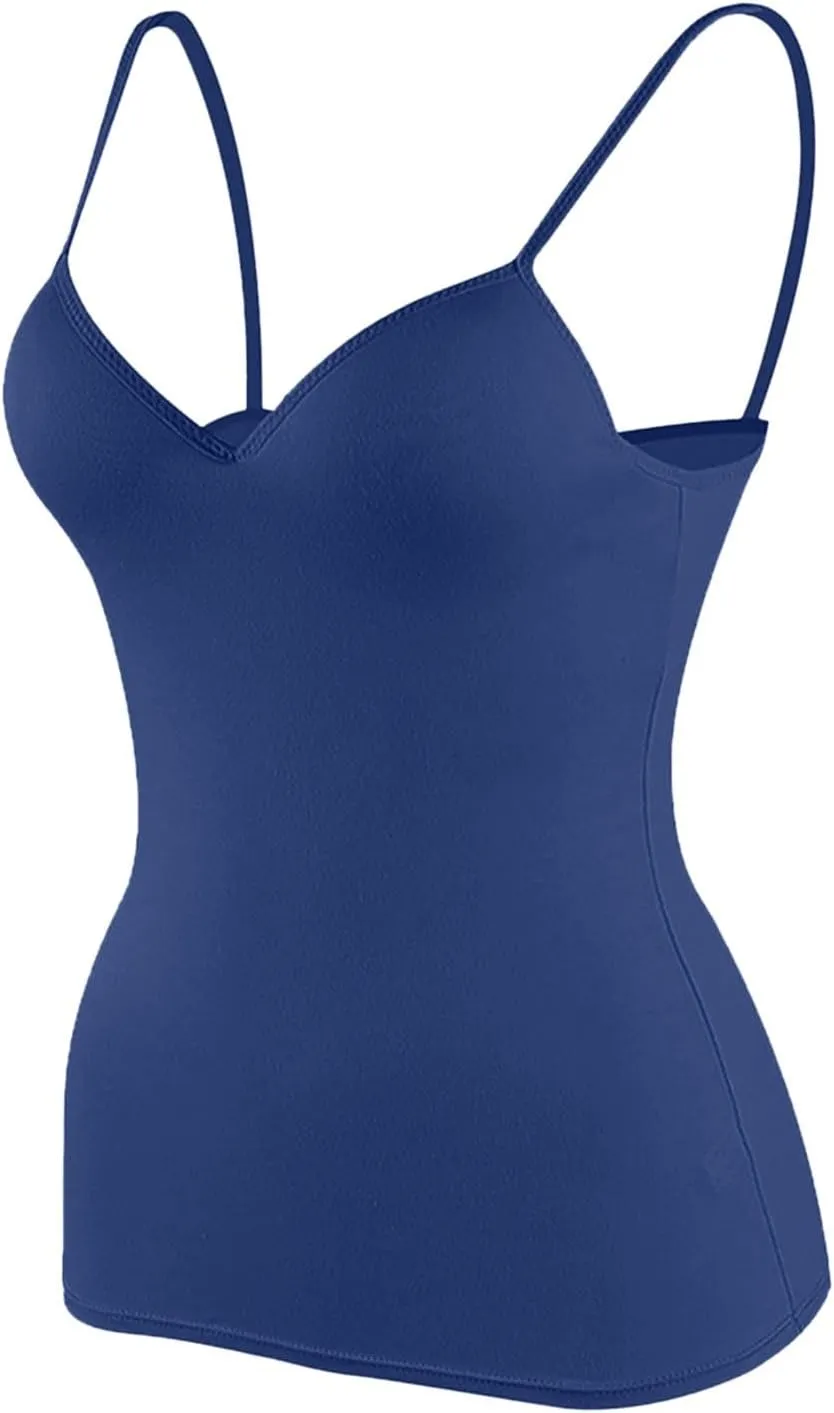 Shelf Bra Camisole Tops for Women Spaghetti Straps Tank Tops Casual Basic Cotton Camis Shirt
