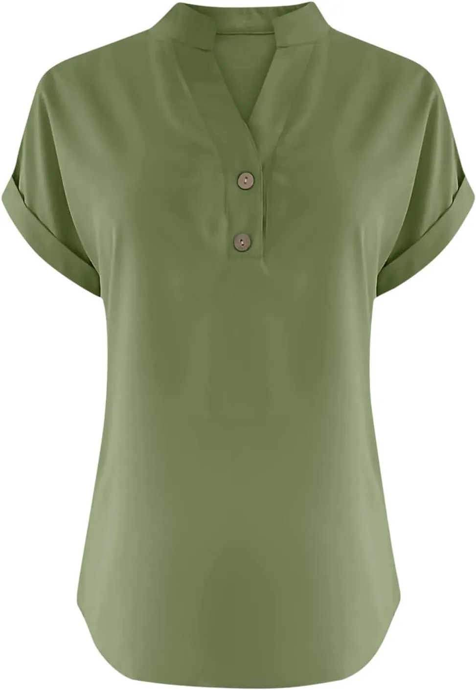 Short Sleeve Shirts for Women Summer Linen Button Down V Neck T Shirts Plus Size Casual Tops Travel Tshirts Shirt