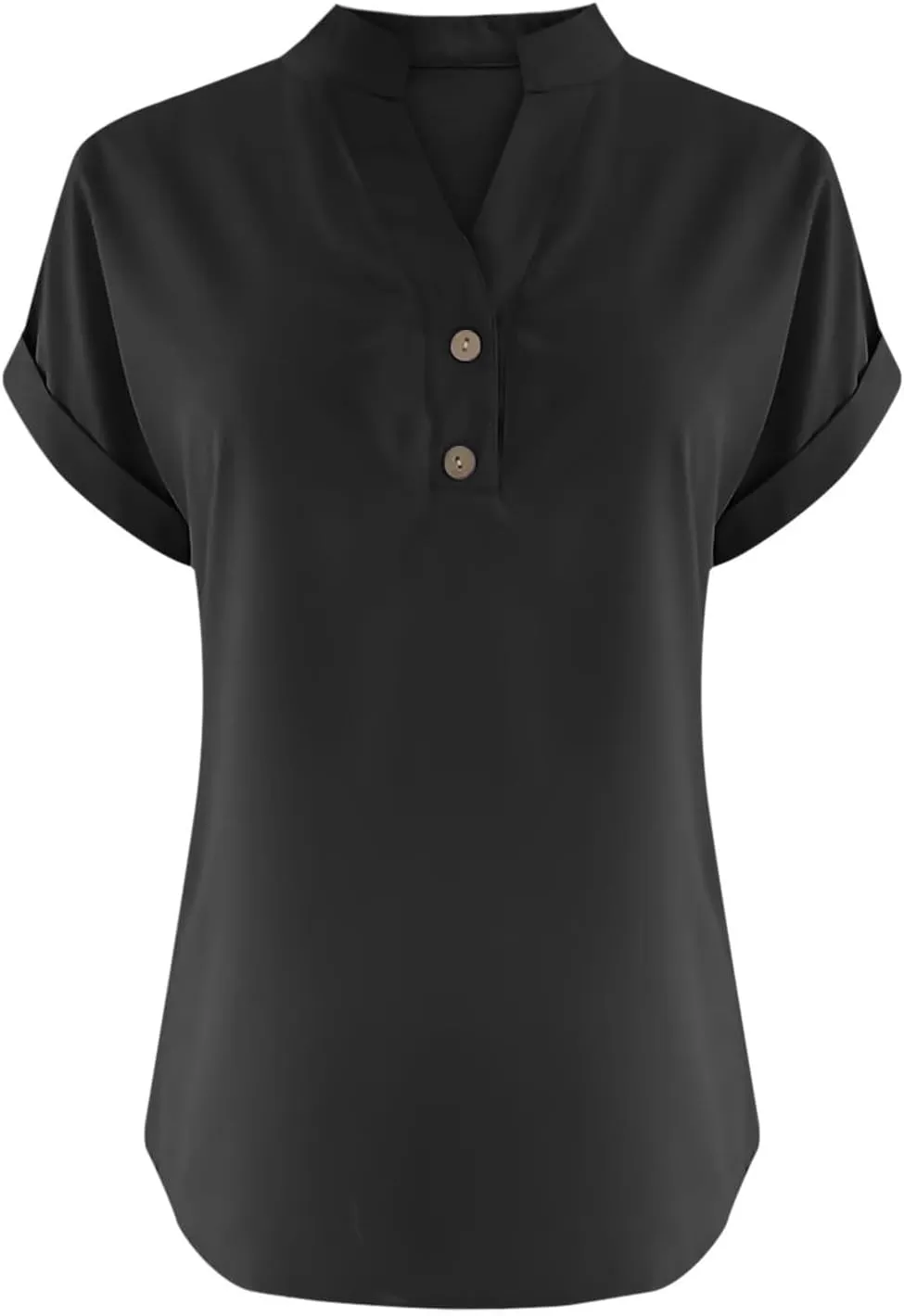 Short Sleeve Shirts for Women Summer Linen Button Down V Neck T Shirts Plus Size Casual Tops Travel Tshirts Shirt