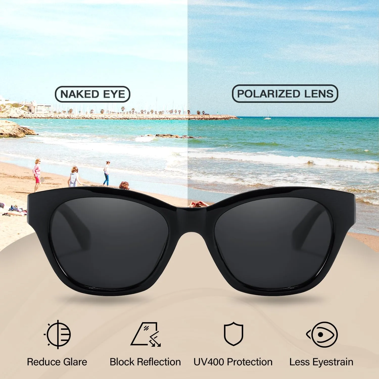 Small Cat Eye Sunglasses for Women | Trendy Sun Glasses for Narrow Face | Polarized & UV400 Protection Shades