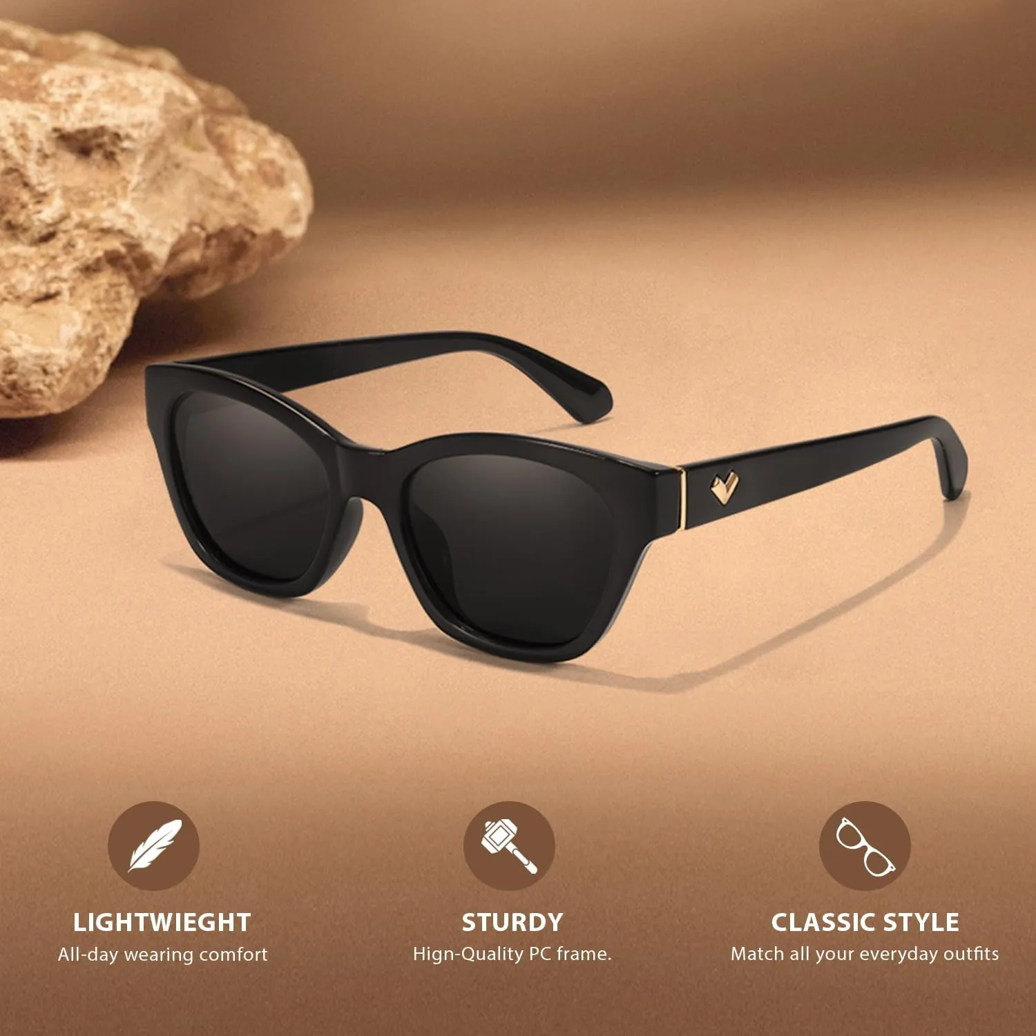 Small Cat Eye Sunglasses for Women | Trendy Sun Glasses for Narrow Face | Polarized & UV400 Protection Shades