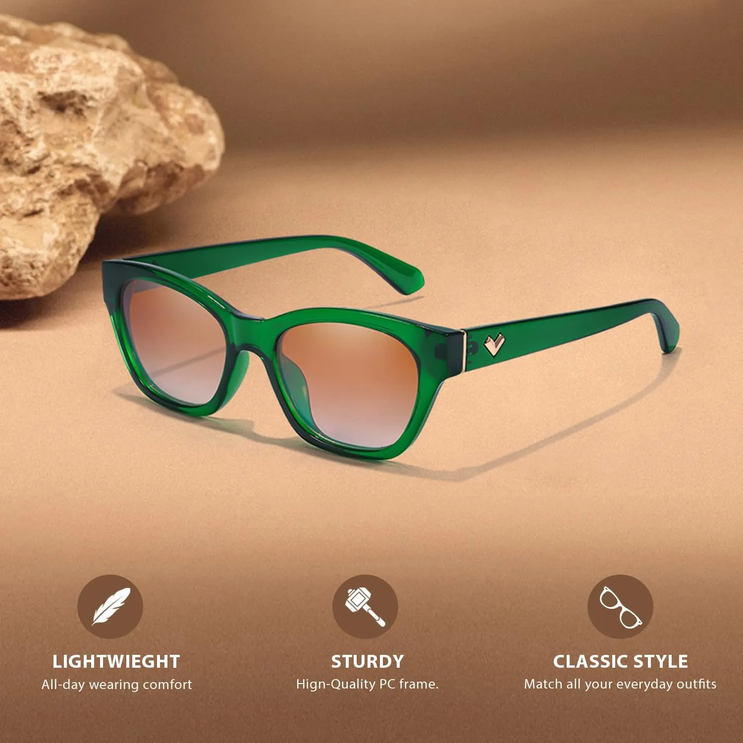Small Cat Eye Sunglasses for Women | Trendy Sun Glasses for Narrow Face | Polarized & UV400 Protection Shades