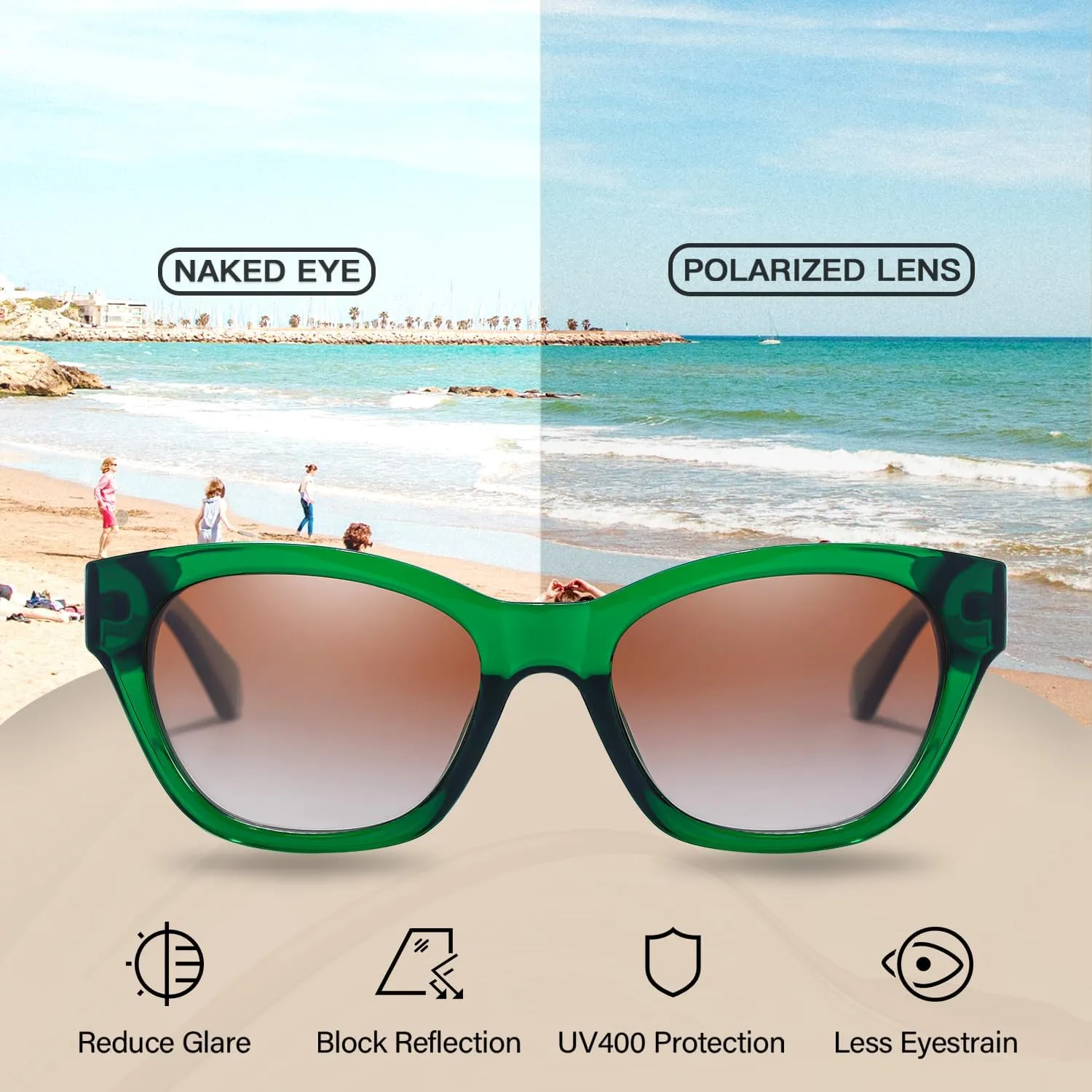 Small Cat Eye Sunglasses for Women | Trendy Sun Glasses for Narrow Face | Polarized & UV400 Protection Shades