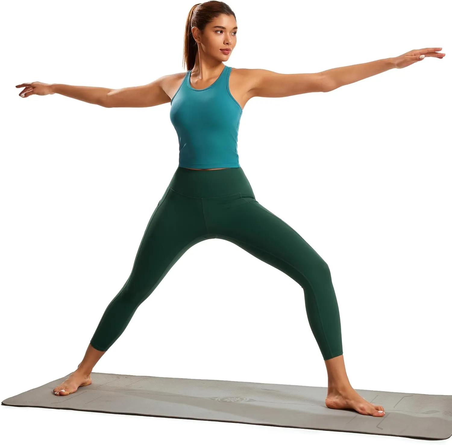 Smooth Workout Tops for Women Yoga Racerback Longline Padded Workout Tank Tops with Built in Bra