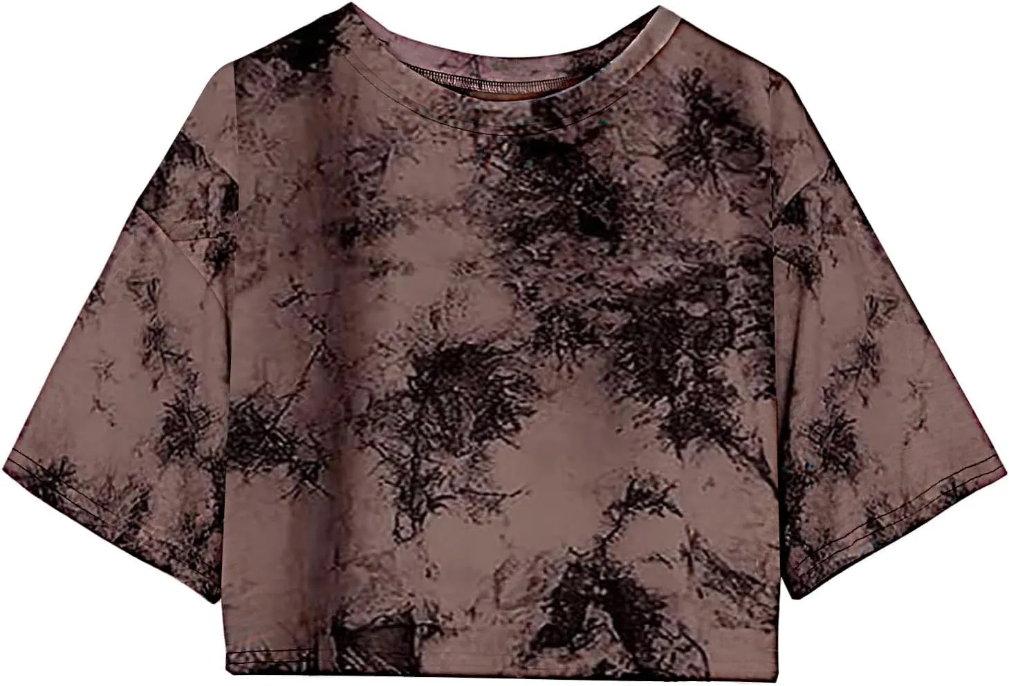 SOFIA'S CHOICE Tie Dye Crop Tops for Women Loose Fit Summer Short Sleeve T Shirt Boxy Cropped Tees