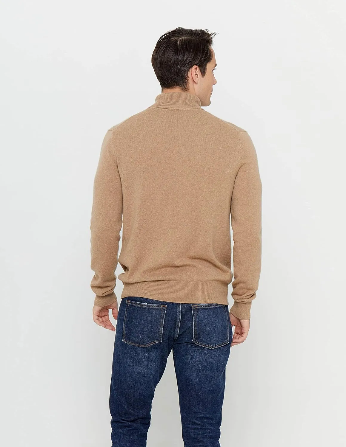 State Cashmere Men's Essential Turtleneck Sweater 100% Pure Cashmere Classic Long Sleeve Pullover
