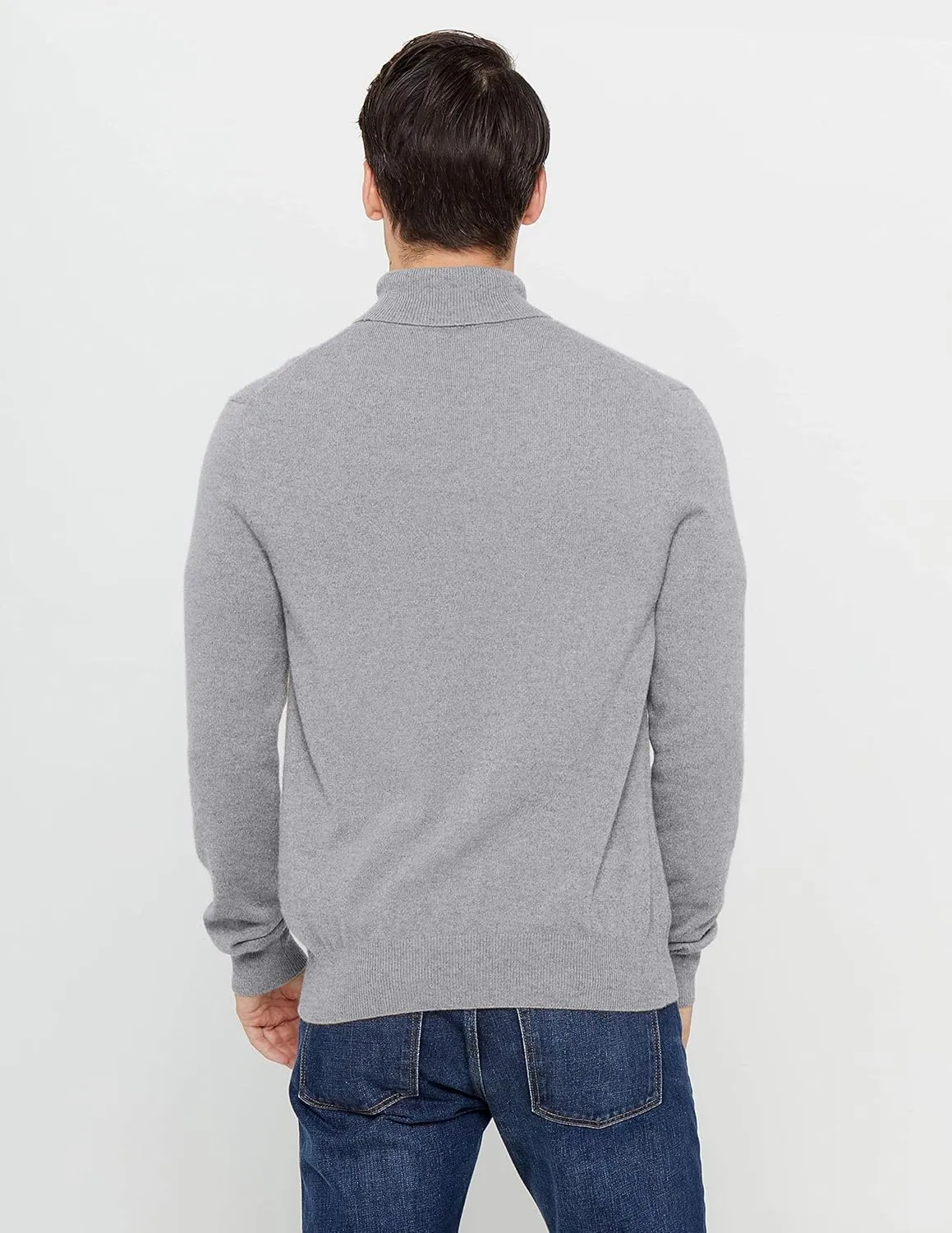 State Cashmere Men's Essential Turtleneck Sweater 100% Pure Cashmere Classic Long Sleeve Pullover
