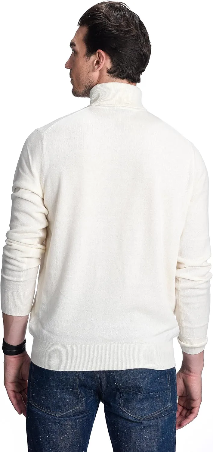 State Cashmere Men's Essential Turtleneck Sweater 100% Pure Cashmere Classic Long Sleeve Pullover