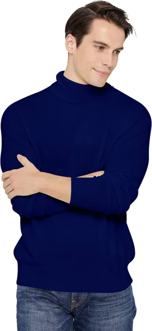 State Cashmere Men's Essential Turtleneck Sweater 100% Pure Cashmere Classic Long Sleeve Pullover