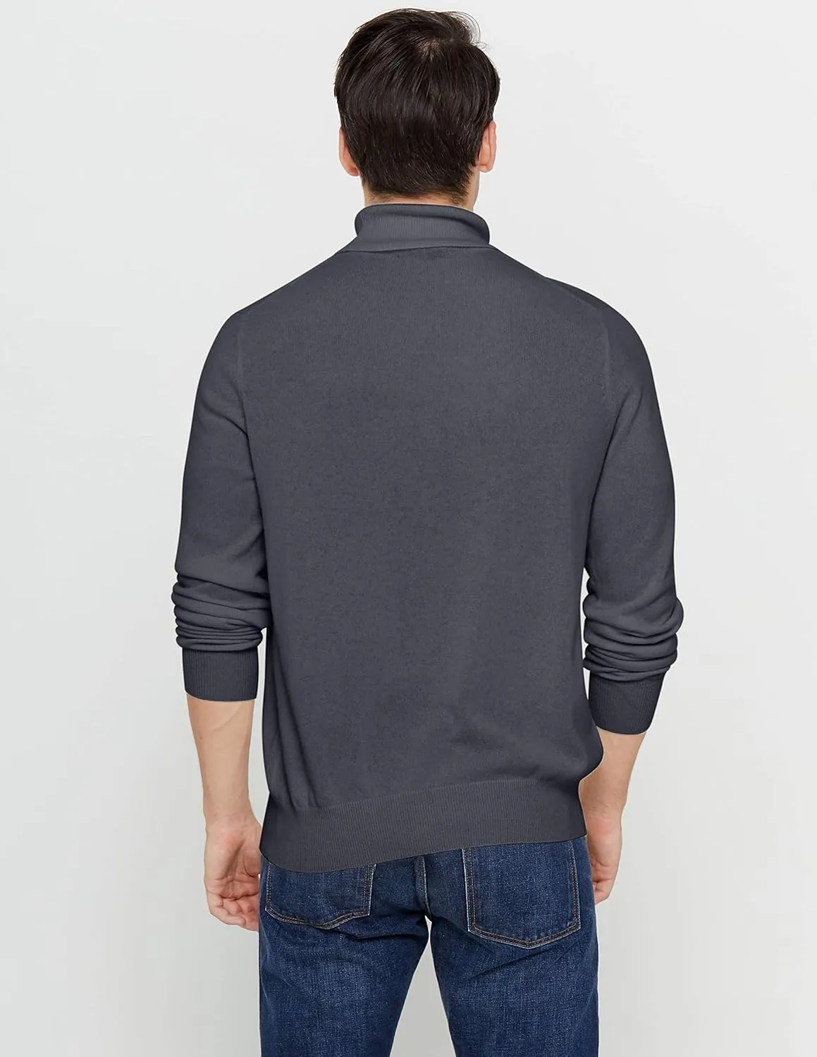 State Cashmere Men's Essential Turtleneck Sweater 100% Pure Cashmere Classic Long Sleeve Pullover