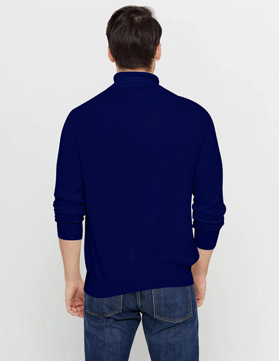 State Cashmere Men's Essential Turtleneck Sweater 100% Pure Cashmere Classic Long Sleeve Pullover