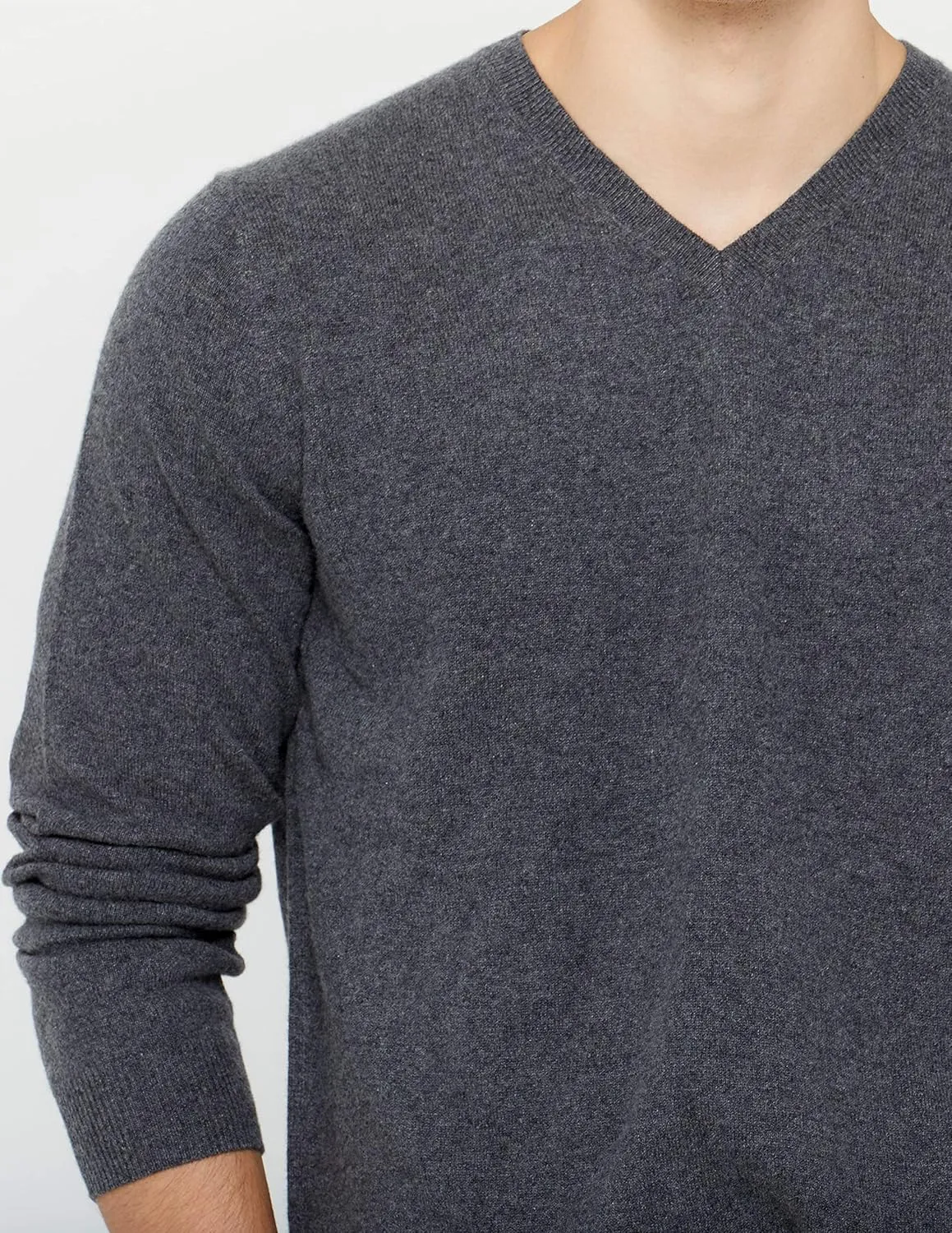 State Cashmere Men's Essential V-Neck Sweater 100% Pure Cashmere Classic Long Sleeve Pullover