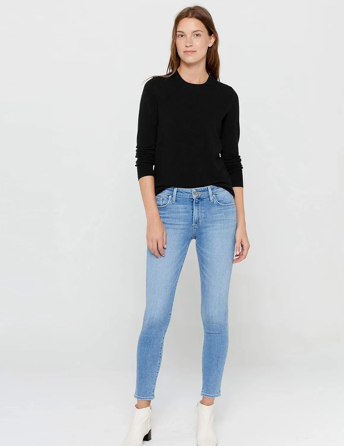 State Cashmere Women’s Essential Crewneck Sweater 100% Pure Cashmere Classic Long Sleeve Pullover