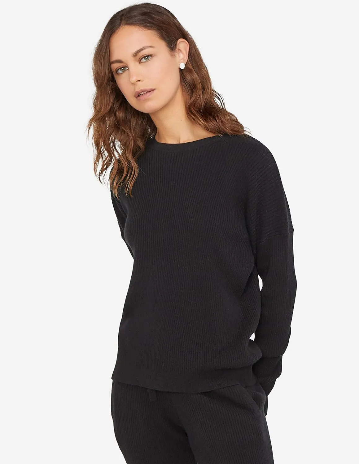 State Cashmere Women’s Loungewear Set 100% Pure Cashmere Ribbed Sweater and Jogger Pants (Tops and Bottoms Sold Separately)