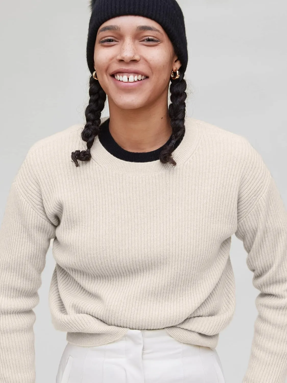 State Cashmere Women’s Loungewear Set 100% Pure Cashmere Ribbed Sweater and Jogger Pants (Tops and Bottoms Sold Separately)