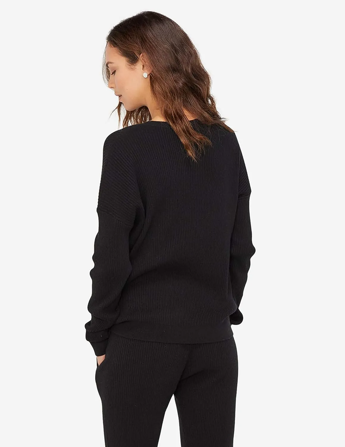 State Cashmere Women’s Loungewear Set 100% Pure Cashmere Ribbed Sweater and Jogger Pants (Tops and Bottoms Sold Separately)