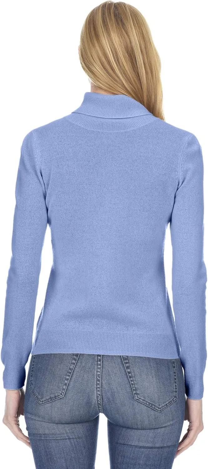 State Fusio Women’s Ribbed Turtleneck Sweater 100% Merino Wool Classic Long Sleeve High Neck Pullover