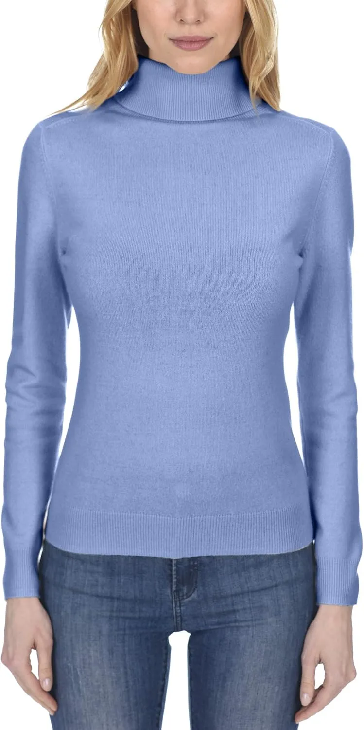 State Fusio Women’s Ribbed Turtleneck Sweater 100% Merino Wool Classic Long Sleeve High Neck Pullover