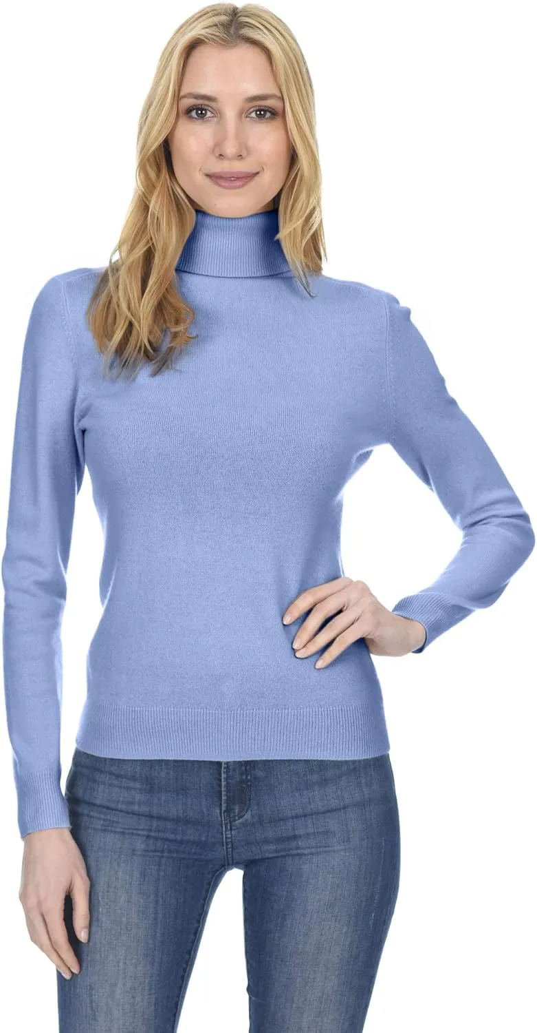 State Fusio Women’s Ribbed Turtleneck Sweater 100% Merino Wool Classic Long Sleeve High Neck Pullover