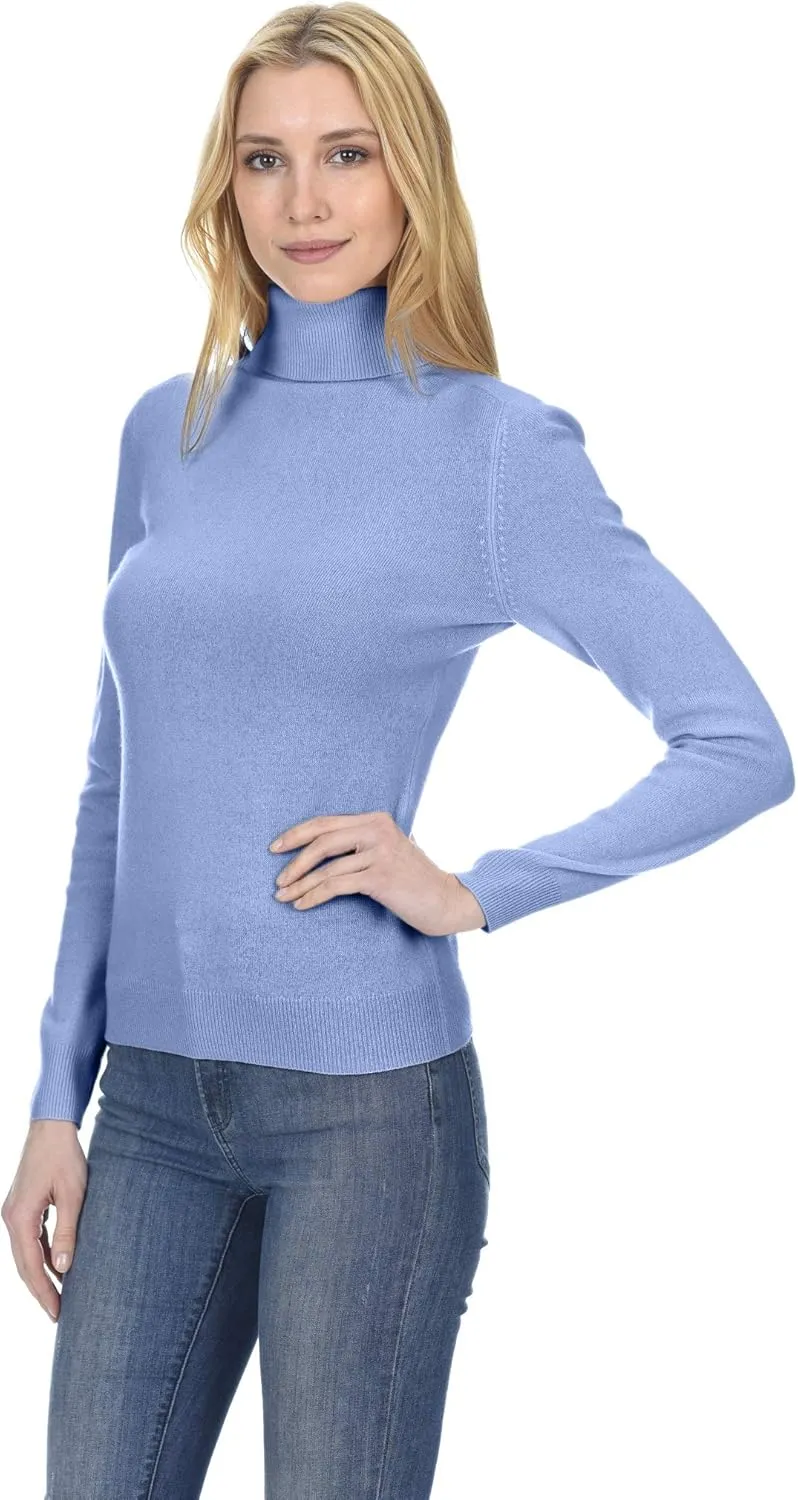 State Fusio Women’s Ribbed Turtleneck Sweater 100% Merino Wool Classic Long Sleeve High Neck Pullover