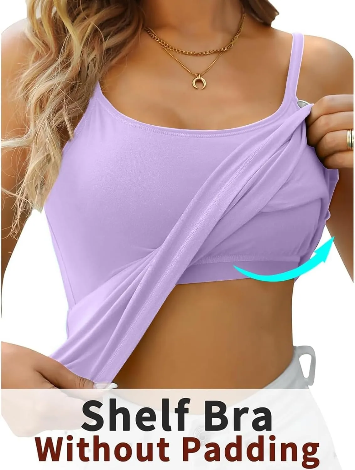 Summer Sexy Camisole Top for Women Pad Bra One Undershirt Womens Tank Tops Camisole Top for Women Built in Bra