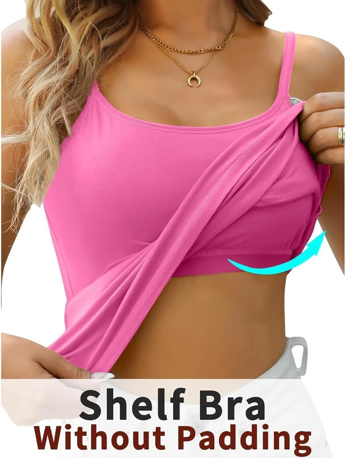 Summer Sexy Camisole Top for Women Pad Bra One Undershirt Womens Tank Tops Camisole Top for Women Built in Bra