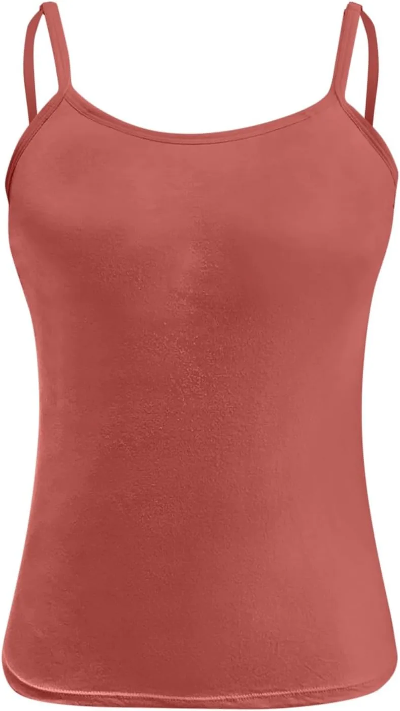 Tank Top for Women Shelf Bra Adjustable Straps Camisoles Workout Cotton Camis Shirts