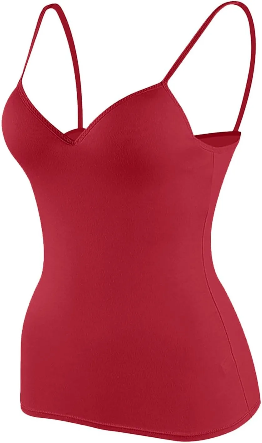 Tank Top for Women Shelf Bra Adjustable Straps Camisoles Workout Cotton Camis Shirts