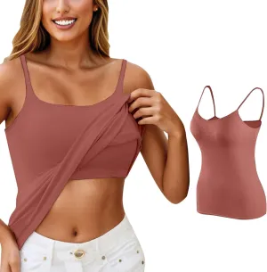 Tank Top for Women Shelf Bra Adjustable Straps Camisoles Workout Cotton Camis Shirts