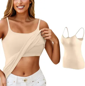Tank Top for Women Shelf Bra Adjustable Straps Camisoles Workout Cotton Camis Shirts